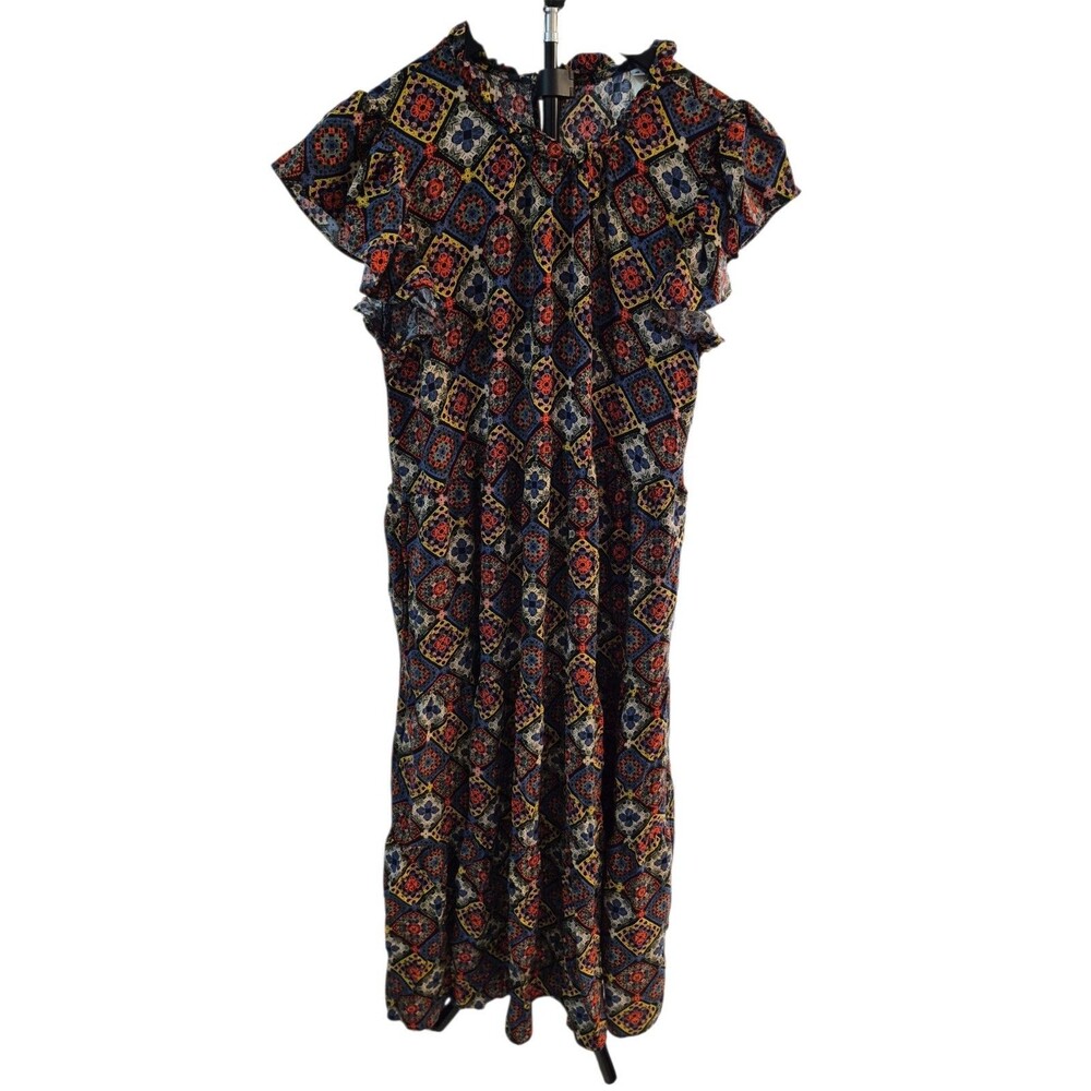 Uncle Frank S Granny Squared Square Dress Ruffled Flowy Preppy Party Wedding